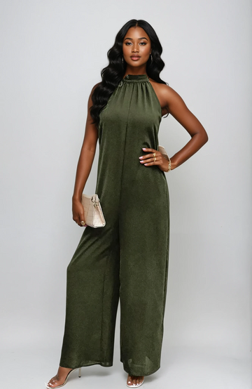 Tied Grecian Wide Leg Jumpsuit