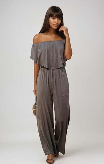 Off-Shoulder Wide Leg Jumpsuit